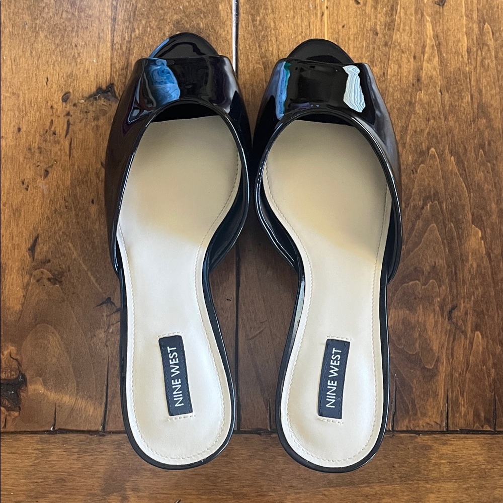 Nine West Black Patent Mules